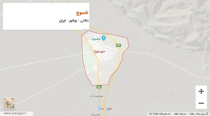 دهستان طسوج بر روی نقشه