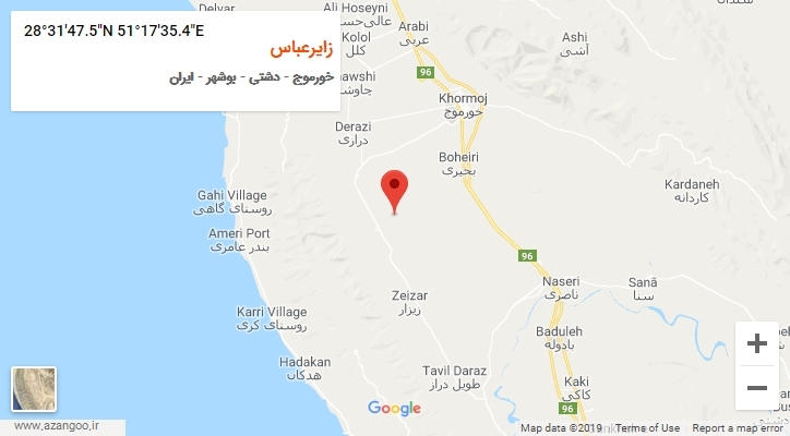 روستای زایرعباس بر روی نقشه