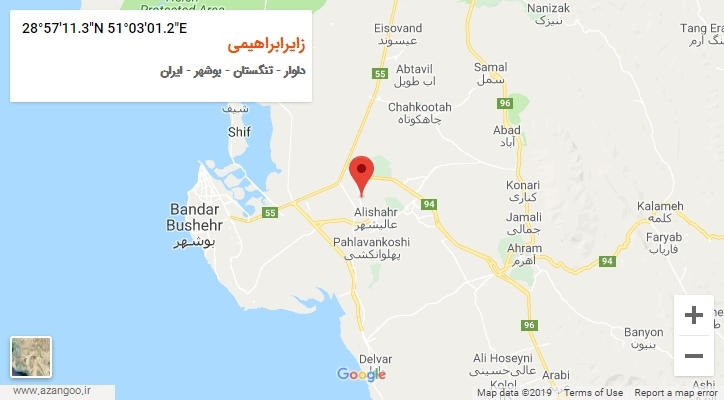 روستای زایرابراهیمی بر روی نقشه
