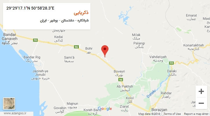 روستای ذکریایی بر روی نقشه