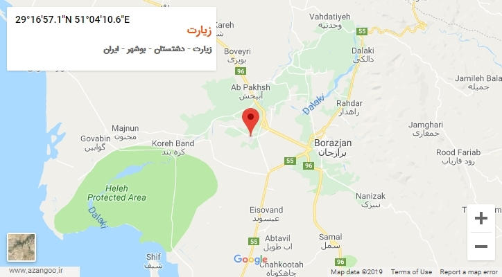 روستای زیارت بر روی نقشه