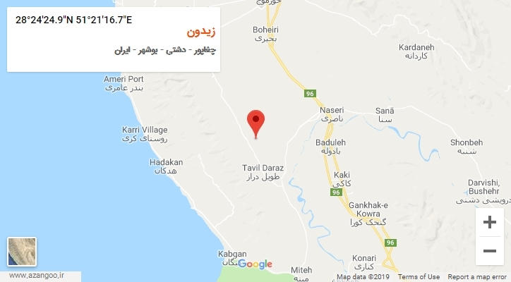 روستای زیدون بر روی نقشه