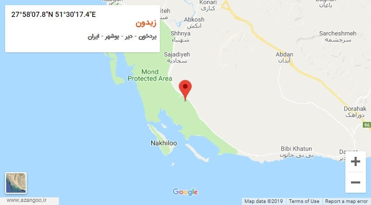 روستای زیدون بر روی نقشه