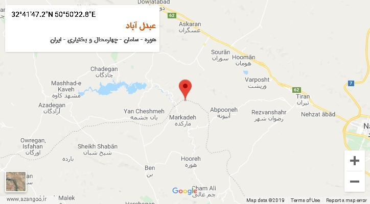 روستای عبدل آباد بر روی نقشه