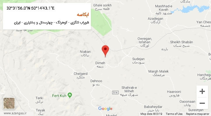 روستای ابکاسه بر روی نقشه