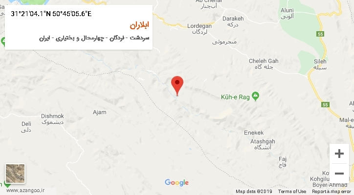 روستای ابلاران بر روی نقشه