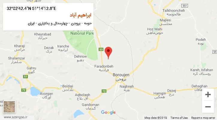 روستای ابراهیم آباد بر روی نقشه