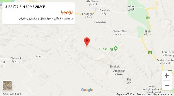 روستای ابزادودرا بر روی نقشه
