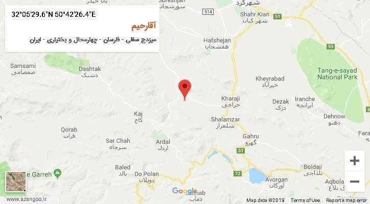 روستای آقارحیم بر روی نقشه