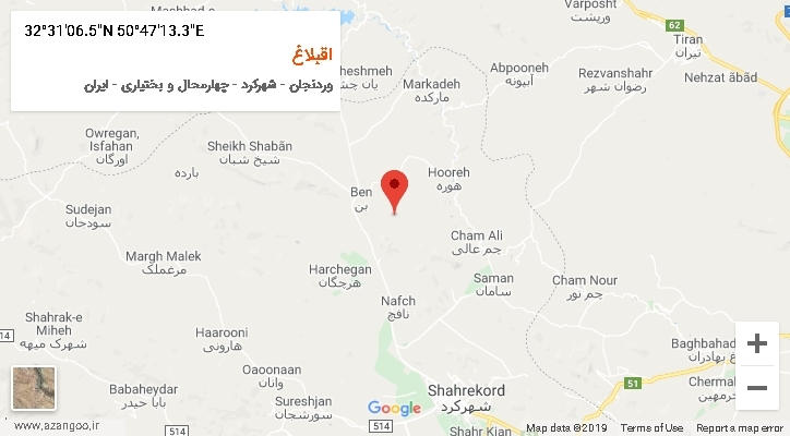 روستای اقبلاغ بر روی نقشه
