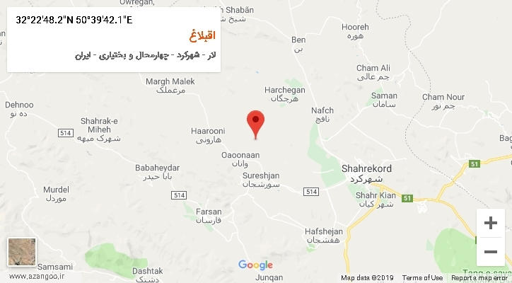 روستای اقبلاغ بر روی نقشه