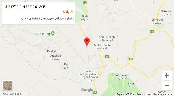 روستای اکبرآباد بر روی نقشه