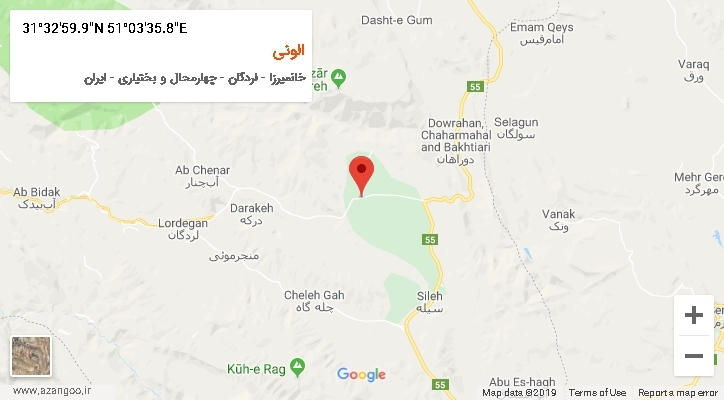 روستای الونی بر روی نقشه
