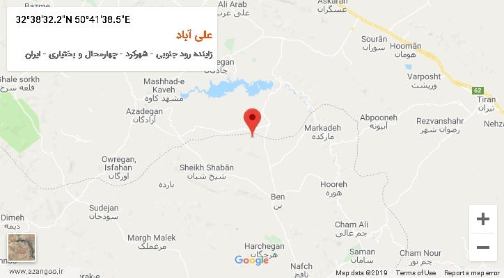 روستای علی آباد بر روی نقشه