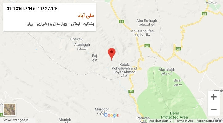 روستای علی آباد بر روی نقشه