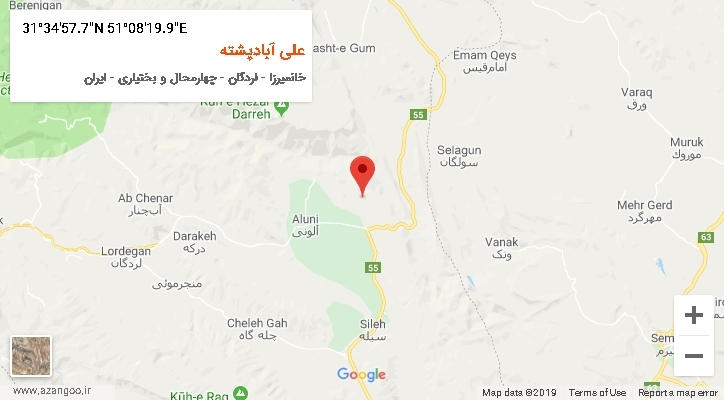 روستای علی آبادپشته بر روی نقشه