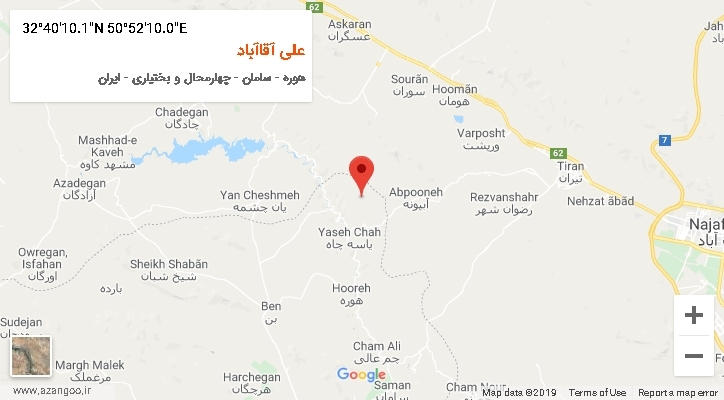 روستای علی آقاآباد بر روی نقشه