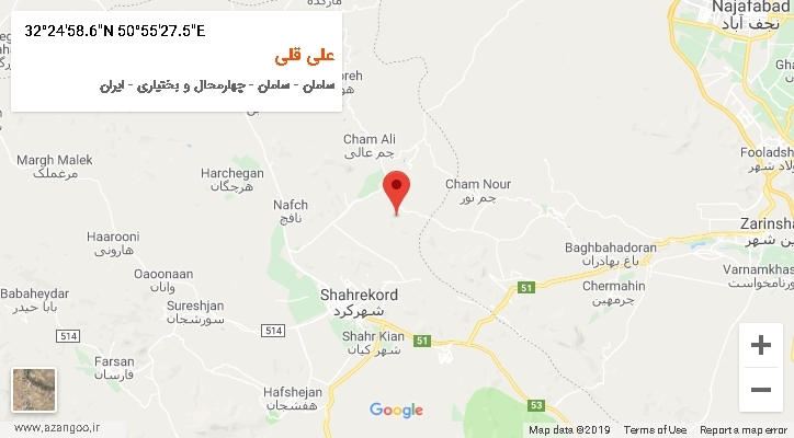 روستای علی قلی بر روی نقشه