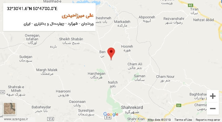 روستای علی میرزاحیدری بر روی نقشه