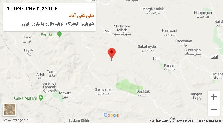 روستای علی نقی آباد بر روی نقشه