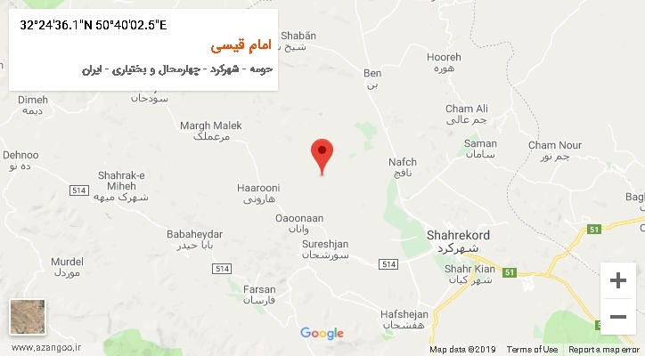 روستای امام قیسی بر روی نقشه
