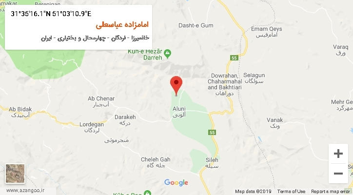 روستای امامزاده عباسعلی بر روی نقشه