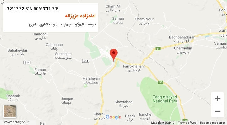 روستای امامزاده عزیزاله بر روی نقشه