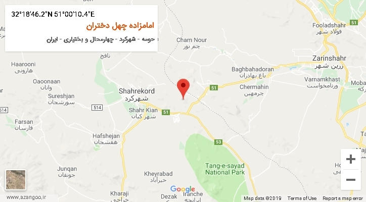 روستای امامزاده چهل دختران بر روی نقشه