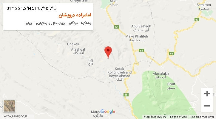 روستای امامزاده درویشان بر روی نقشه