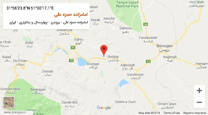 روستای امامزاده حمزه علی بر روی نقشه