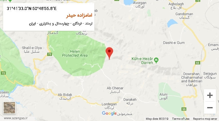 روستای امامزاده حیدر بر روی نقشه