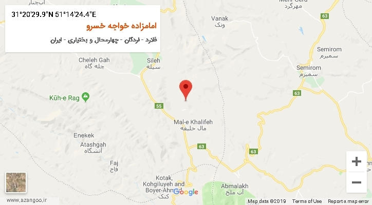 روستای امامزاده خواجه خسرو بر روی نقشه