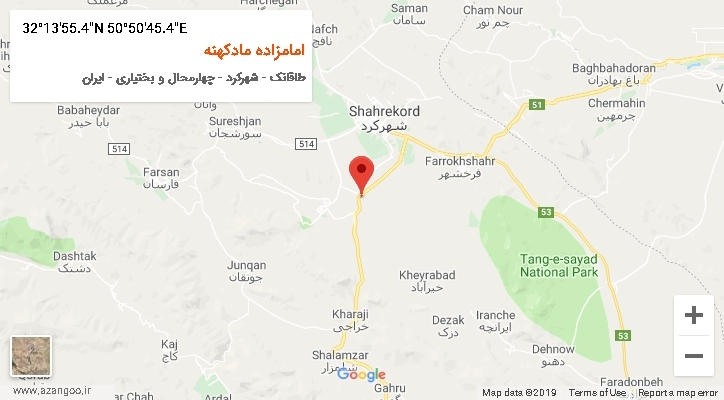 روستای امامزاده مادکهنه بر روی نقشه
