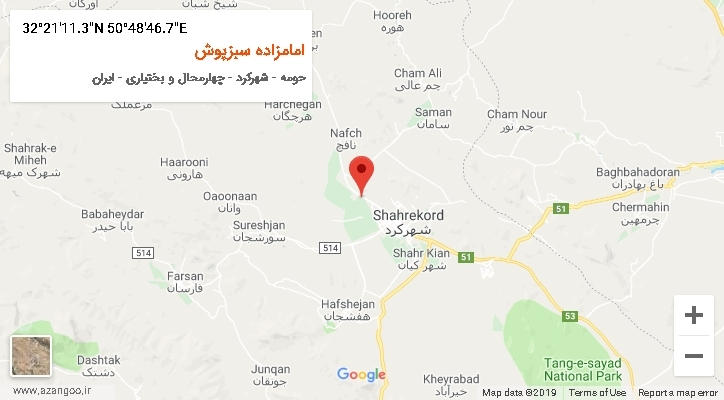 روستای امامزاده سبزپوش بر روی نقشه