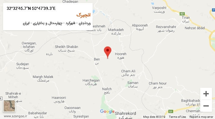 روستای انجیرک بر روی نقشه