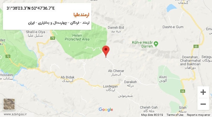 روستای ارمندعلیا بر روی نقشه