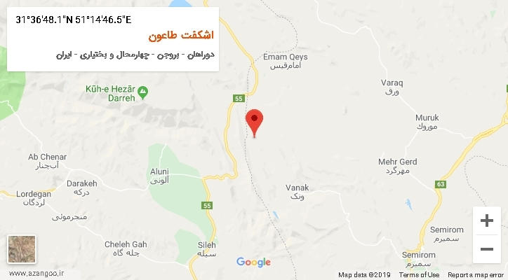 روستای اشکفت طاعون بر روی نقشه