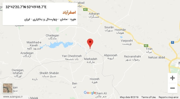 روستای اصغرآباد بر روی نقشه