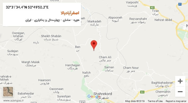 روستای اصغرآبادبالا بر روی نقشه