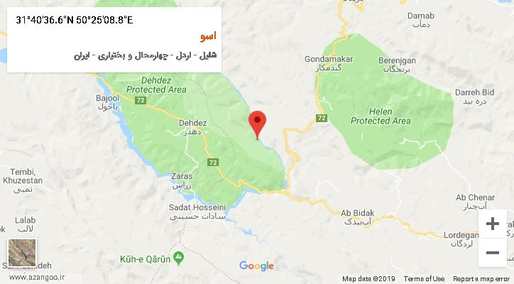 روستای اسو بر روی نقشه