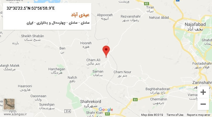 روستای عیدی آباد بر روی نقشه