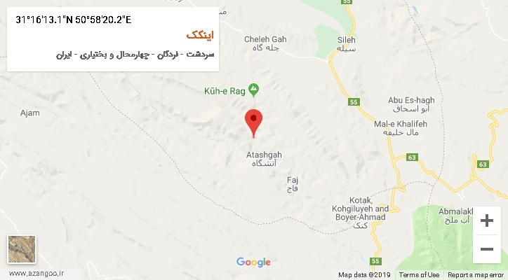 روستای اینکک بر روی نقشه