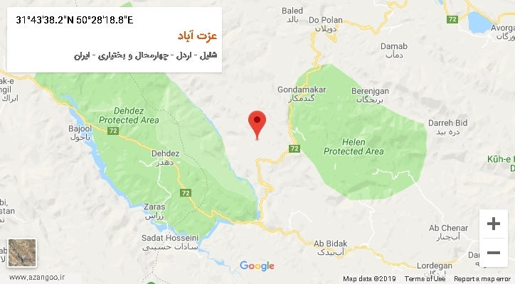 روستای عزت آباد بر روی نقشه