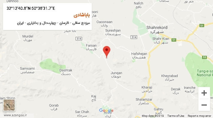 روستای باباشادی بر روی نقشه