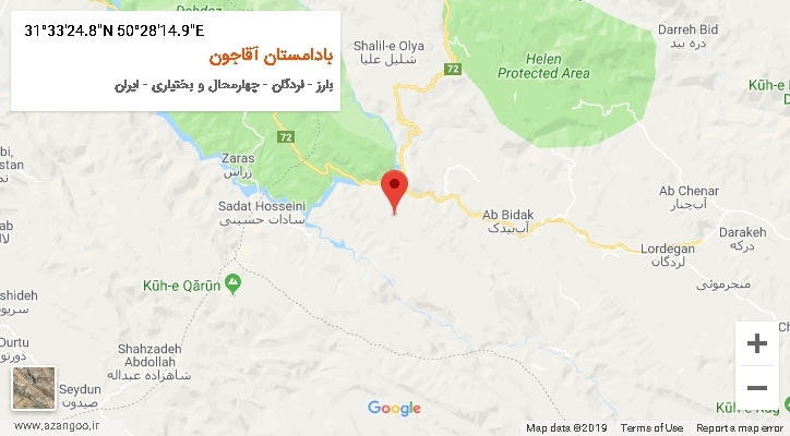 روستای بادامستان آقاجون بر روی نقشه
