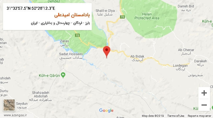روستای بادامستان امیدعلی بر روی نقشه