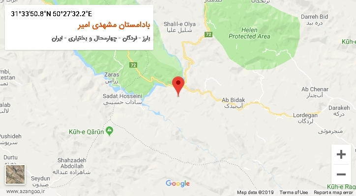 روستای بادامستان مشهدی امیر بر روی نقشه