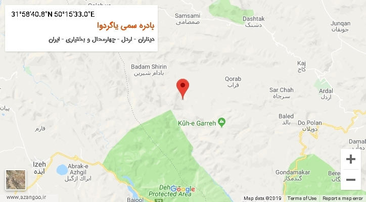 روستای بادره سمی یاگردوا بر روی نقشه