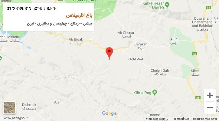 روستای باغ انارمیلاس بر روی نقشه