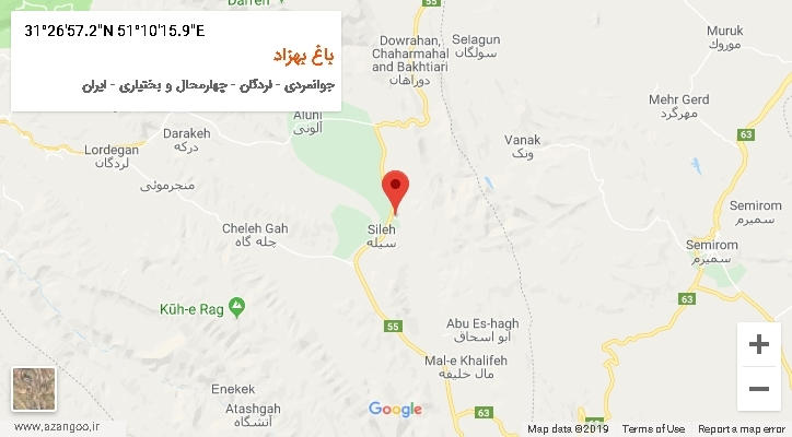 روستای باغ بهزاد بر روی نقشه